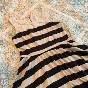 A-line lace shoulder dress